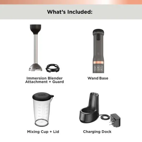 BLACK+DECKER Kitchen Wand Blender Kit, Grey (BCKM1011K01) {2}