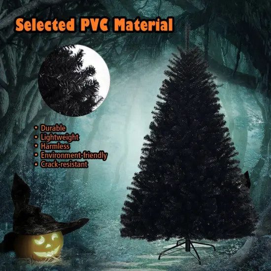 6 Feet Hinged Artificial Halloween Christmas Tree with 1036 Branch Tips {6}