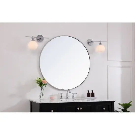 Collier 1 light Chrome and Frosted white glass left Wall sconce {2}