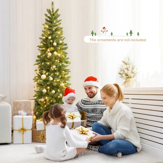 7.5 Feet Pre-lit Full Artificial Christmas Tree with Warm White and Multi-color LED Lights {2}