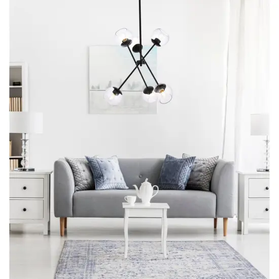 Axl 24 inch pendant in black with clear shade {2}