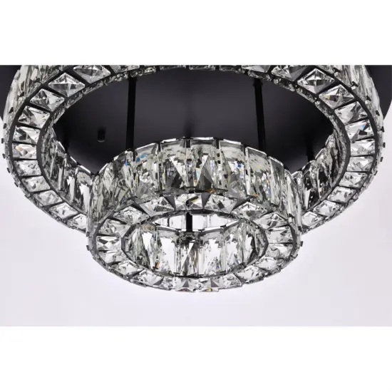 Monroe 22 inch LED double flush mount in black {5}