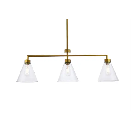 Mera 3 lights brass pendant {3}