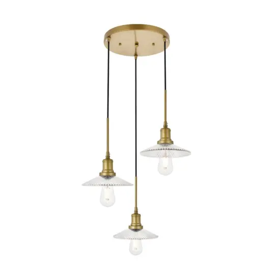 Waltz 3 light brass Pendant {1}