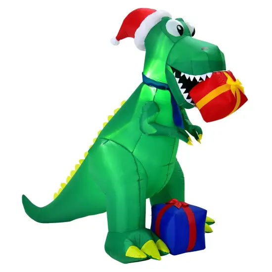 6 Feet Christmas Inflatable Dinosaur for Indoor and Outdoor {1}