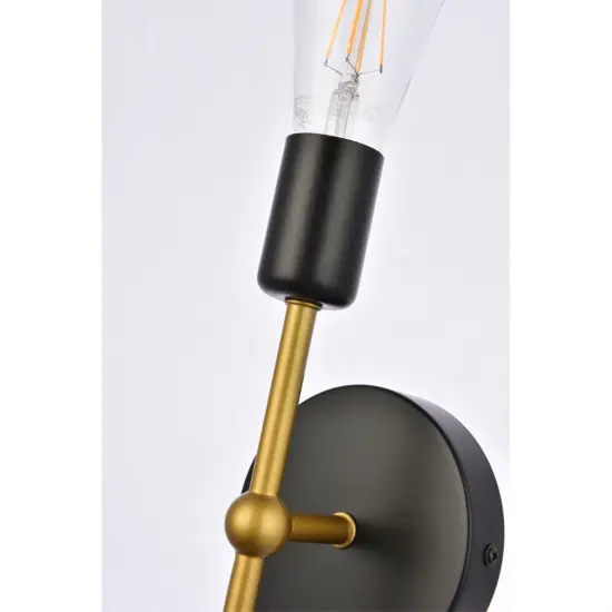 Keely 1 light black and brass wall sconce {5}