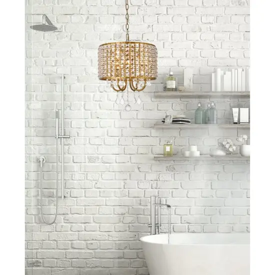 Elise 14 inch pendant in brass {2}