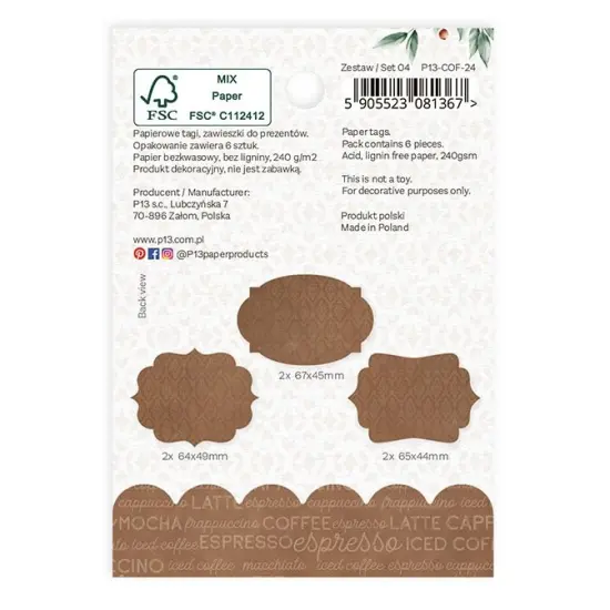 Coffee Break Double-Sided Cardstock Tags 6/Pkg-#04 {2}