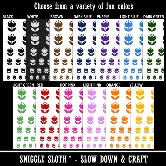 Scandinavian Bulbous Tulip Temporary Tattoo Water Resistant Fake Body Art Set Collection Dark Green {3}