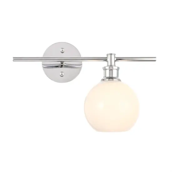 Collier 1 light Chrome and Frosted white glass right Wall sconce {2}