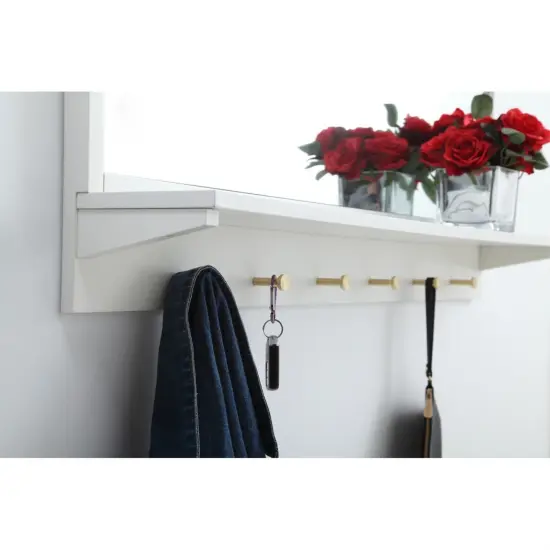 Entryway mirror with shelf42 inch x 21 inch in white {4}