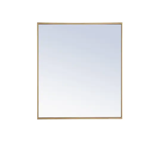 Metal frame Rectangle Mirror 24 inch Brass finish {6}
