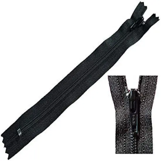#3 Skirt & Dress Black YKK Coil Closed Bottom Zippers for Sewing Craft & Apparel - Made in The United States (100 Zippers Per Pack) (24" Inches) {1}