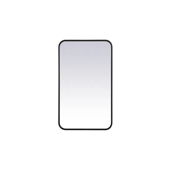 Soft corner metal rectangular mirror 18x30 inch in Black {1}