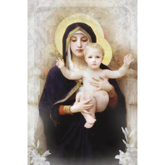Dexsa Madonna Of The Lilies Symbols of Faith Inspirational Wood Plaque 6 inches x 9 inches {1}