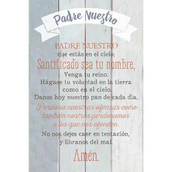 Dexsa Padre Nuestro - Lord's Prayer - Inspirational Saying in Spanish 6x9 Wood Plaque with Easel and Wall Hanger {1}