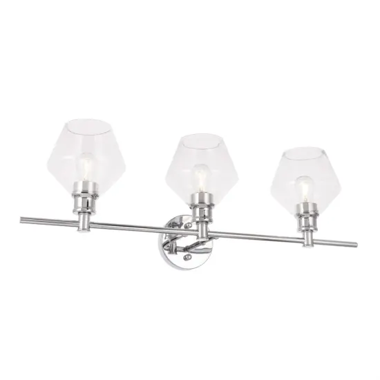 Gene 3 light Chrome and Clear glass Wall sconce {4}