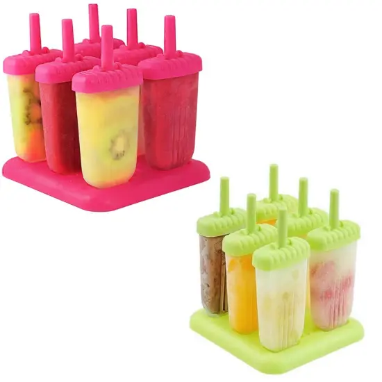 6Pcs DIY Popsicle Reusable Molds For Homemade Iced Snacks Green {7}