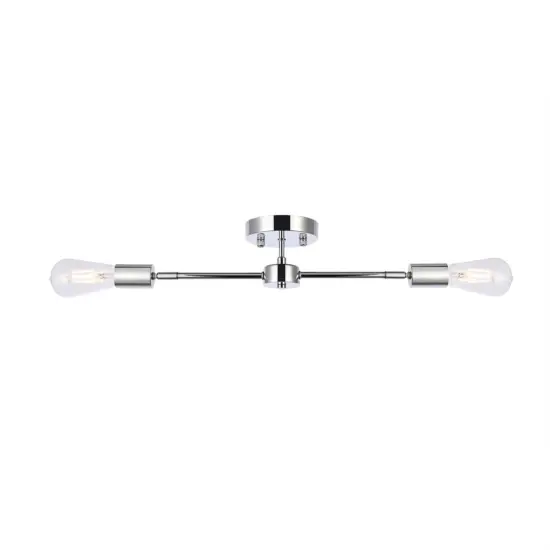 Zane 2 lights chrome flush mount {3}