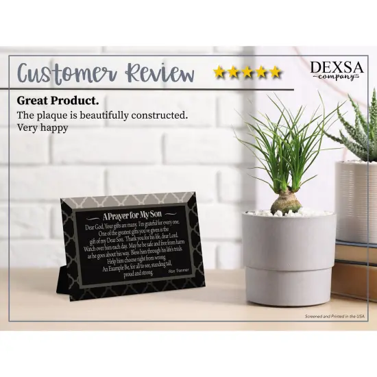 Dexsa Prayer For My Son Glass Plaque with Easel 4 inches x 6 inches {2}