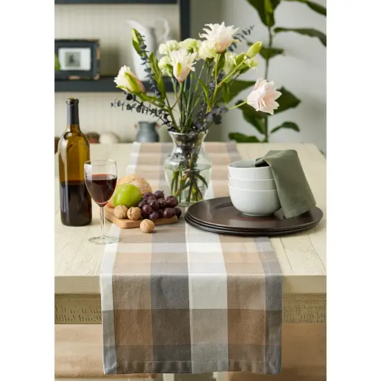DII Stone Tri Color Check Table Runner {6}