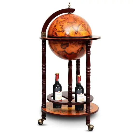 16th Century Wood Globe Wine Bar Stand {2}