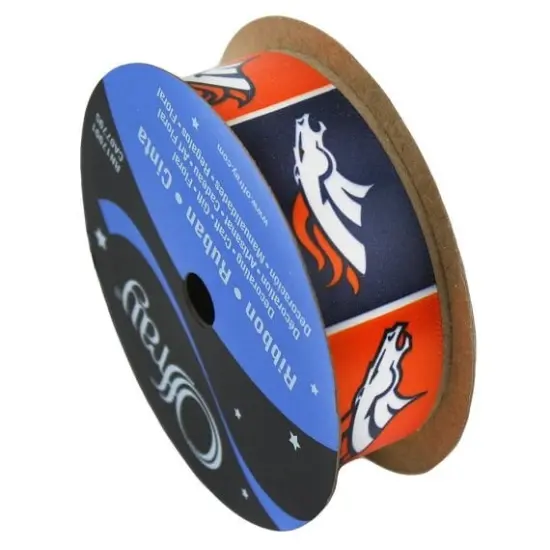Broncos Printed Ribbon 7/8-Inch Width, 9 Foot Spool {1}