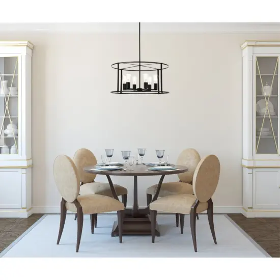 Agnys 6 lights pendant in black {2}