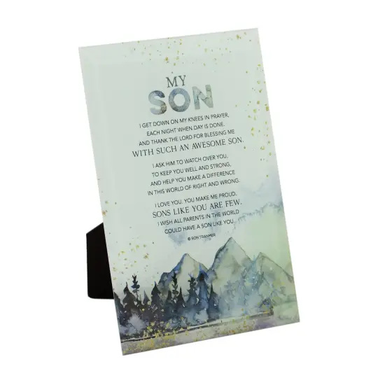 Dexsa My Son Glass Plaque with Easel - 6"x9" {1}