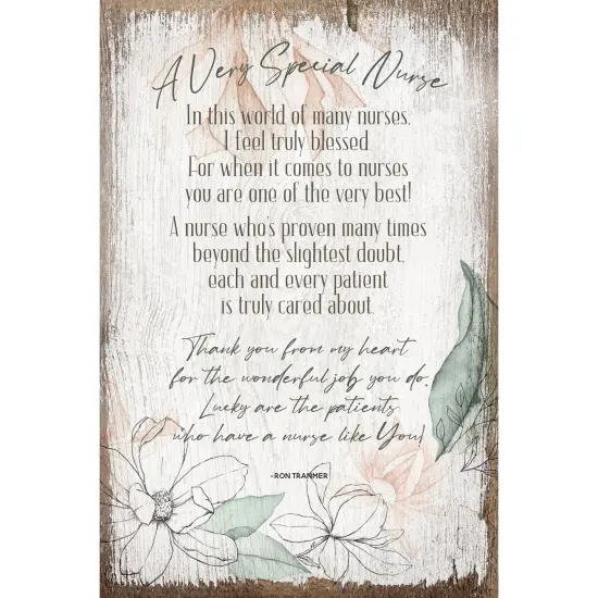 Dexsa A Very Special Nurse Inspirational Wood Plaque 6 inches x 9 inches {1}