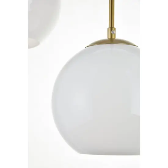 Baxter 3 Lights Brass Pendant With Frosted White Glass {5}
