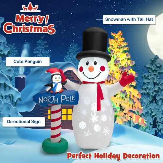 6 Feet Inflatable Christmas Decoration with Built-in Snowflake Projector {2}