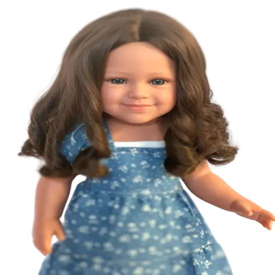 Shelby's Sweet Charm: 18-Inch Doll with Brown Curly Hair and Blue Eyes {3}