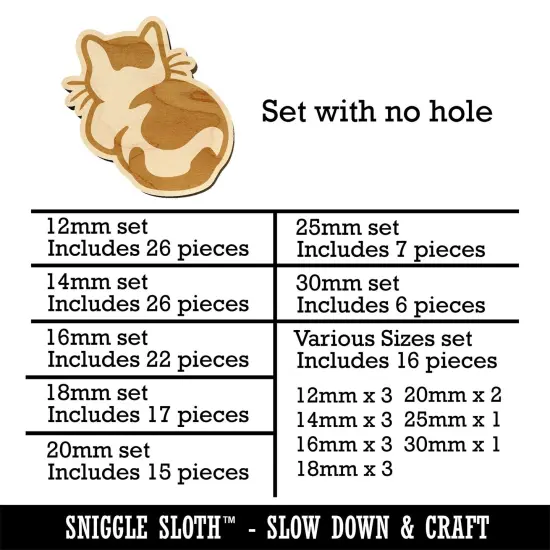 Cat Backside Mini Wood Shape Charms Jewelry DIY Craft {1}