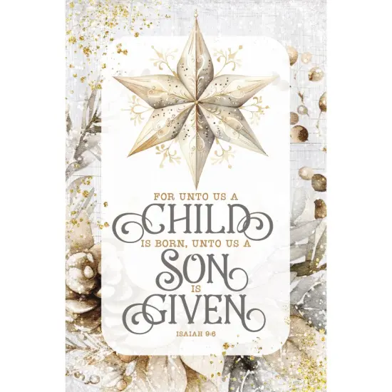 For Unto Us A Child Christmas Wood Plaque with Easel and Hook Wall Tabletop Art - 4 inches x 6 inches {1}