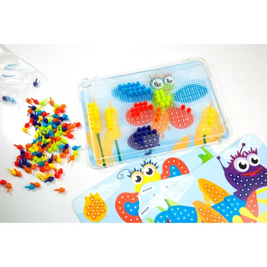 Pegs 3/8", 6 Pattern Cards, 180 Pegs {2}