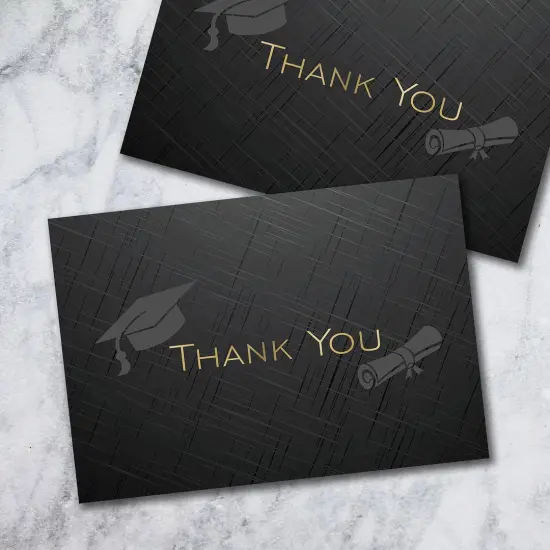 Great Papers! Thank You Note Card and White Envelope, Grad with Gold Foil, 4.75" x 3.375"(folded), 50 count {3}