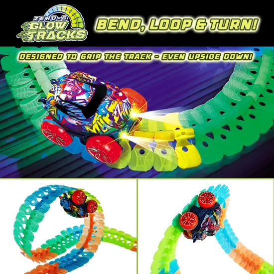 USA Toyz Zero-G Glow Race Track for Kids- 210pcs {4}
