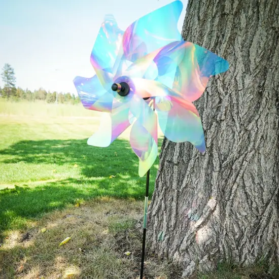 18-inch Striped Iridescent Pinwheel Spinner {2}