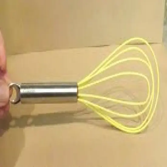 Silicone Whisk Set of 3 YELLOW Non-Scratch Non-Stick Kitchen Utensils. {3}