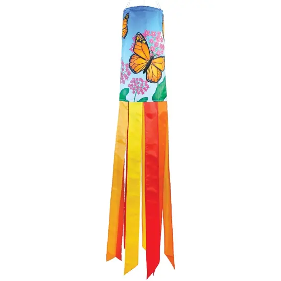 In the Breeze 5213 &mdash; Monarch Butterfly 40-inch Inspiration Windsock &mdash; Colorful Hanging Garden D&eacute;cor with Embroidered Details {1}