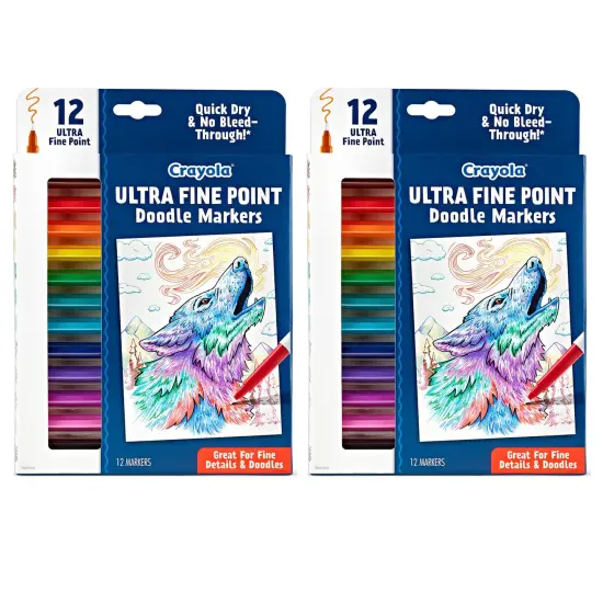 Doodle & Draw Ultra Fine Point Doodle Marker, 12 Per Pack, 2 Packs {1}