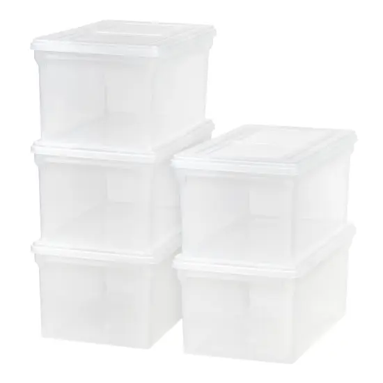 IRIS USA Letter Legal Size Plastic File Box, Home Organizing Storage Container {7}