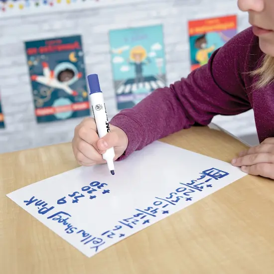 Dry Erase Sheets, Self-Adhesive, White, 8-1/2" x 11", 5 Sheets Per Pack, 3 Packs {2}