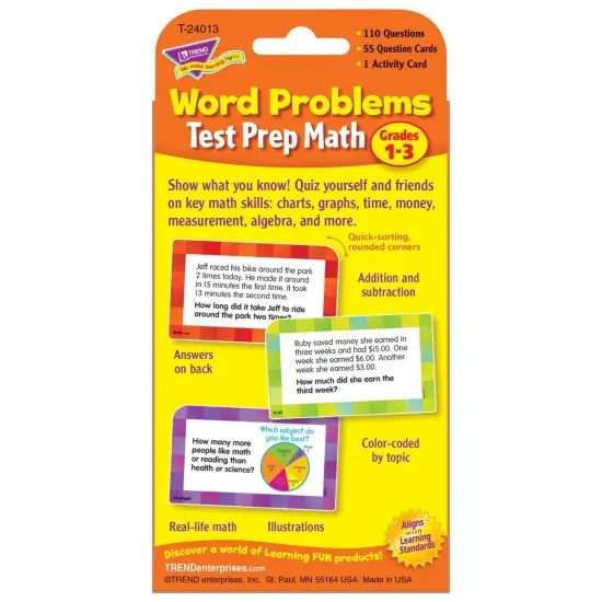 Word Problems Test Prep Math, Grades 1-3 Challenge Cards&reg;, 6 Packs {3}