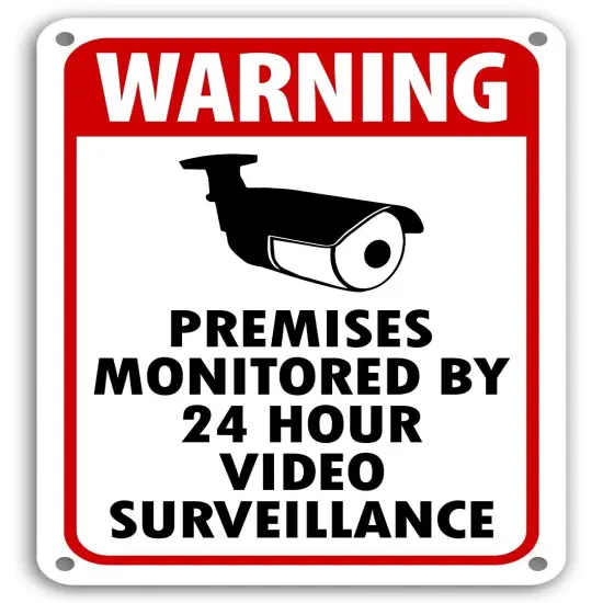WARNING SIGNS 24 HOUR VIDEO SURVEILLANCE SECURITY SIGN {1}