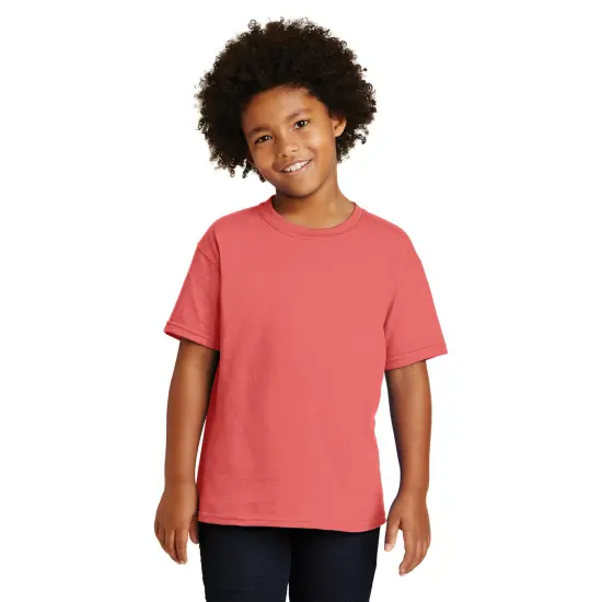 RADYAN&reg; Youth Crew Neck Short Sleeve T-Shirt Coral silk {1}