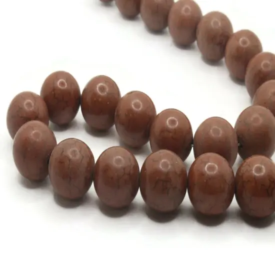 24 17mm Round Dyed Brown Synthetic Turquoise Stone Beads {2}