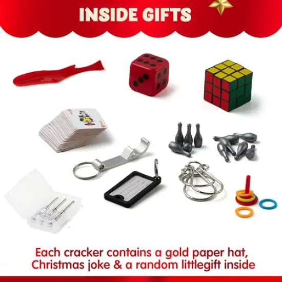 JOYIN 12 Pack Christmas Party Favor Non-Snap Party Table Favors with Christmas Characters Holiday Party Favor Supplies for Kids and Adults, Christmas Parties, Dinners and Holidays {5}