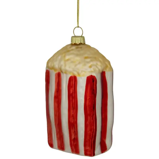 Northlight 4.5" Red and White Popcorn Glass Christmas Ornament {4}